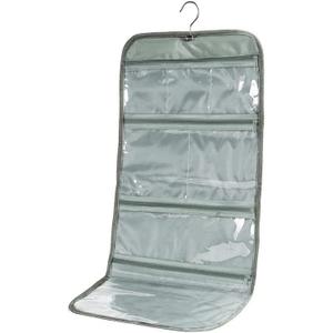 Foldable Clear Hanging Travel Toiletry Bag Cosmetic Organiser Storage (Grey)