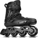 Professional Inline Skates for Women Men, COSMOID Roller Blades Adult Male Female, Size 5-12，Professional Fitness Roller Skates Blades for Unisex (Black, USM12-13/ USL12.5-13.5)