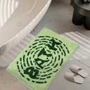 Green Non-Slip Bathroom Rug, Soft Absorbent Bath Mat, Machine Washable and Quick-Drying, Perfect for Bathtub, Bedroom, Shower, and Living Room, 20" x 32"