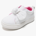FUNKYMONKEY Girls Sneakers Lightweight Cute Bowknot Casual Walking Shoes for Toddler/Little Kids 8 White