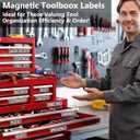 12 Pack of Magnetic Toolbox Labels,3D Printed Magnetic Tool Box Label,Strong Magnets-Reusable Organizer Labels for Steel Toolboxes,Carts,Drawers & Cabinets (Black)