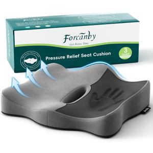 Seat Cushions for Office Chairs - Pressure Relief Seat Cushion - Car Seat Cushions for Pressure Relief, Tailbone Pain, Sciatica & Back Pain Relief for Office Chairs (Grey)