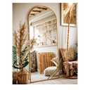 Arched Full Length Floor Mirror, Gold Aluminum Frame, Free Standing/Wall Mount/Leaning for Bedroom, Living Room, Dressing Room