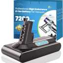 OHZHAO 7200mAh Long-Lasting V10 Battery Replacement Compatible for Dyson V10 Absolute/Fluffy/Motorhead/SV12 Vacuum Cleaner, 25.2V 12-Layer Protections Li-ion Battery with Filters (Not Fit SV10)