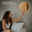 ONEWISH LED Wall Sconce, Dimmable Mirror Wall Lamp,16.93 inch Round Wall Lights for Bedroom with Memory Function, Wall Lamps for Living Room Entryway, Bronze