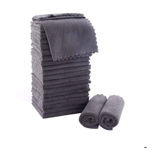 MOONQUEEN Ultra Soft Premium Washcloths Set - 12 x 12 inches - 23 Pack - Quick Drying - Highly Absorbent Coral Velvet Bathroom Wash Clothes - Use as Bath, Spa, Facial, Fingertip Towel (Grey)