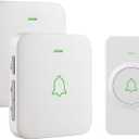 AVANTEK Wireless Door Bell, CW-12 Mini Waterproof Doorbell Chime Operating at 1000 Feet with 52 Melodies, 5 Volume Levels & LED Flash (2 Receivers White)