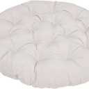 Water Resistant Papasan Cushion, Rocker Chair Pads, Hammock Seating Cushion for Hanging Egg Chair Folding Garden Sofa Patio Garden Swing Chair Beige Round 43"