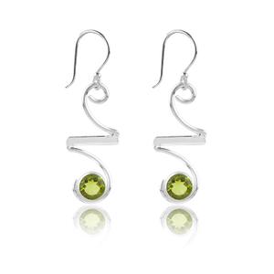 ColouredRocks Peridot Gemstone Crystal Trendy Earrings Set Dainty Jewelry for Women, Birthday, Anniversary Gift for Mother. Mom, Wife, Daughter, Girlfriend, Sterling Silver