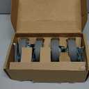 HOLKIE Caster Wheels 3 inch Locking Casters Set of 4, Threaded Stem 3/8" -16 x 1-1/2" (Diameter 3/8", Length 1-1/2") Swivel Heavy Duty Castors Gray