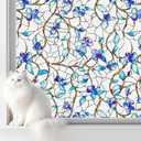 SOMWISE Frosted Glass Window Film, Heat Insulation, UV Block, Anti-Glare, One Way Privacy Tint, Static Cling for Home Bathroom Door, Renter Friendly, Day & Night Privacy, 35*78.5 