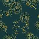 Safiyya 393"x17.3" Peel and Stick Wallpaper Gold and Teal Green Contact Paper Floral Wallpaper Self Adhesive Removable Wallpaper for Bedroom Covering Vinyl Rolls