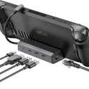 JSAUX Docking Station for Steam Deck/ROG Ally/Legion Go/MSI Claw, 5-in-1 Steam Deck Dock with HDMI 4K@60Hz, 100Mbps Ethernet, Dual USB A 2.0 and 100W Charge Compatible with Steam Deck OLED-HB0602