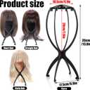 obeoby Wig Stand, Portable Wig Holder Wig Head Stand for All Wigs Travel Wig (black (6 pack))