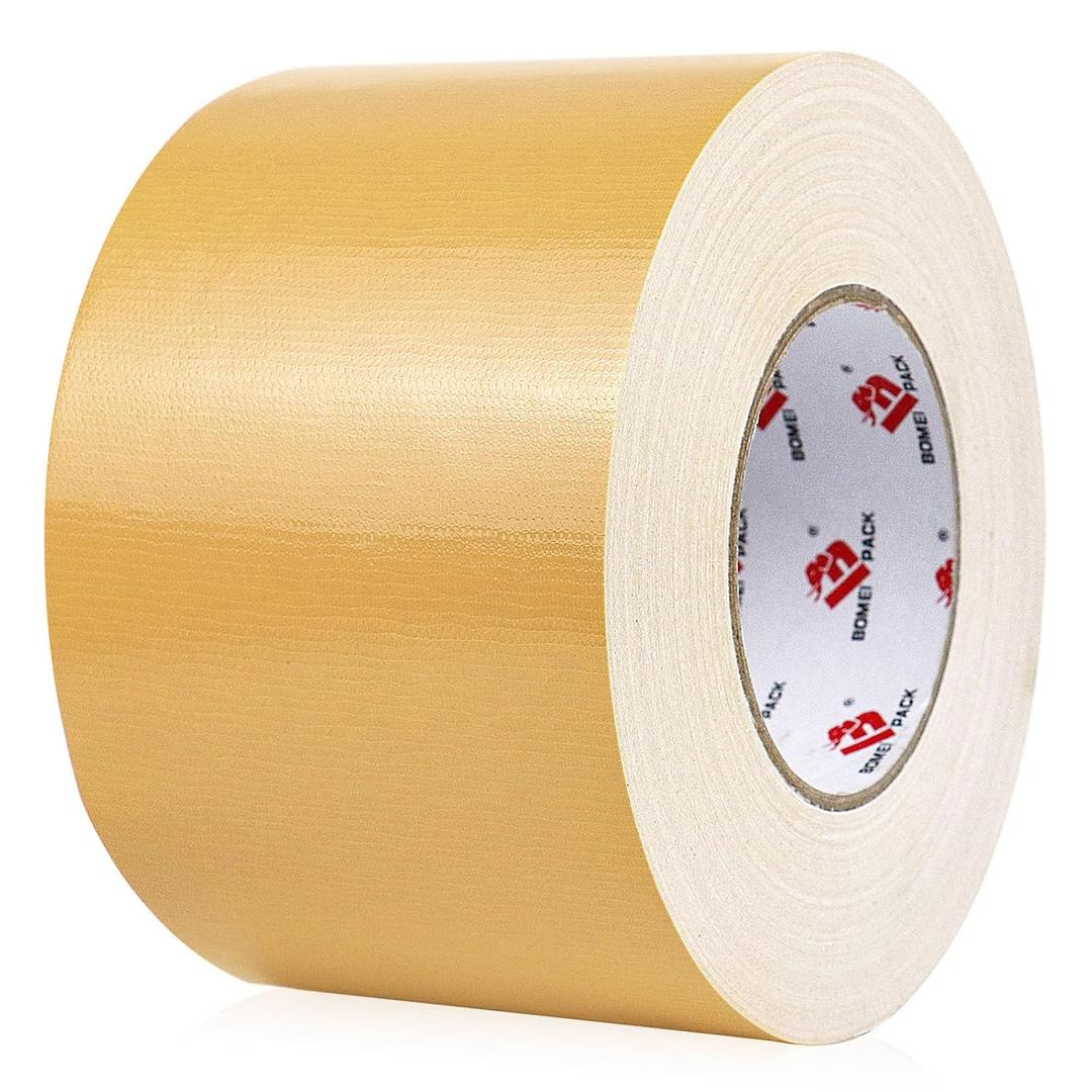 BOMEI PACK 4" Tan Brown Duct Tape Wide Roll, 4 Inch x 60 Yards, Industrial Grade, Heavy Duty, Waterproof and UV Resistant, Residue Free for Repairing