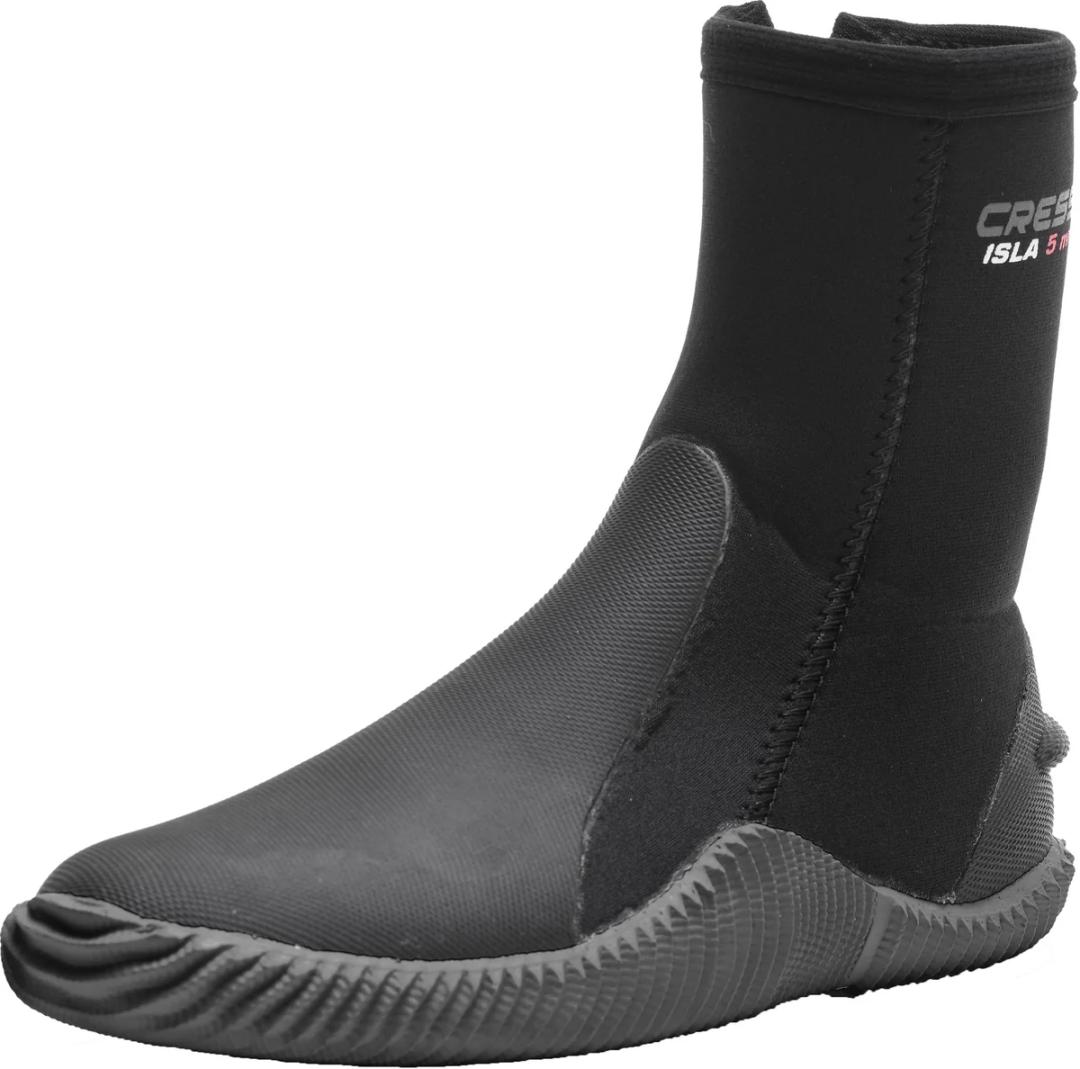 Cressi Adult Unisex Crew Water Boots for Scuba Diving, Surfing, Canyoning, 3 mm Neoprene Thickness  (US Man 6 | US Lady 7, Black/Black)