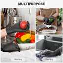 SWIFTLITE Black Vinyl Gloves, Food Grade Gloves Disposable Latex Free & Powder Free, Guantes for Cleaning Cooking Food Prep, Large