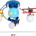LAKIQ Boys Room Chandelier Airplane Modern LED Flush Mount Lighting with World Globe Creative Cartoon Aircraft Light Fixture for Kids Room Childrens Room Bedroom, 
Item Dimensions L x W x H	29.5"L x 29.5"W x 15.4"H
Item Weight	3.72 kg