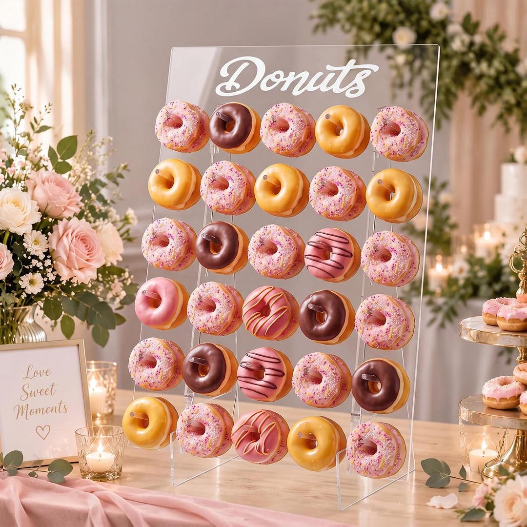 Threehoney Donut Wall Display Stand, Classic, Transparent, 27.5" X 19.7"