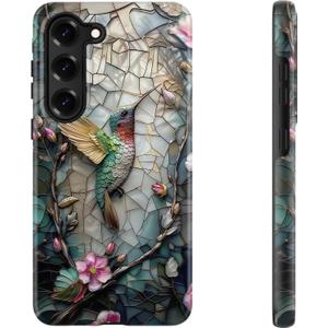 DEENAKIN for Samsung Galaxy S23 Plus Case Cute,Aesthetic Vintage Hummingbird Floral Girly Shell,Compatible with Magsafe,Trendy Unique Retro Western Protective Slim Silicone Phone Cover for Women Girls