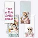 INDAJEDN Funny Leopard Bathroom Hand Towels, Cheetah Print Bathroom Decor, Trendy Coquette Pink Leopard Decorative Hand Towels for Bath Room Washroom Spa, 16x24 Inch Set of 4