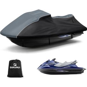 QUNSUNUS Jet Ski Cover for Yamaha VX Cruiser and Cruiser HO 2010-2014, Waterproof VX Cruiser Cover with Cotton Lining, All Weather Waverunner Cover with Straps and Zipper