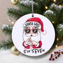 2 x 67 Funny Christmas Ornament  67 Meme Black Santa Says Six Seven Acrylic Ornament, Teen Slang Meme Xmas Tree Decor, Viral Gift for Gen Z Teen Boys Girls