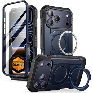SUPCASE for iPhone 17 Pro Max Case (UBGrip Pro), [Built-in Tempered Glass Screen Protector & Stand] [Camera Control Cover] [Compatible with MagSafe] Full Body Heavy Duty Magnetic Phone Case, Azure