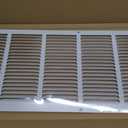 HVAC Premium 30'' x 10'' [Duct Opening] Flat Stamped Steel Return Air Grille - Sidewall and Ceiling - HVAC Vent Duct Cover - White [Outer Dimensions: 31.75''w X 11.75''h]