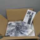 Low Profile Bladeless Ceiling Fan with Lights & Remote - 19.7" Flush Mount Fandelier Light Fan for Bedroom/Kitchen, 3000-6000K Dimmable LED, 6-Speed Modern Fan with Lights for Home/Office (Black-Style 2)