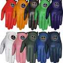 Ever-Bright Men's Golf Gloves OptiColor Premium Leather Golf Glove . (Purple)