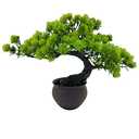 Fycooler Artificial Bonsai Tree Miniature Japanese Zen Tree 33 cm in Width Juniper Bonsai Fake Plant Greenery for Home Office Decor Desktop Display, 13"D x 5"W x 10"H