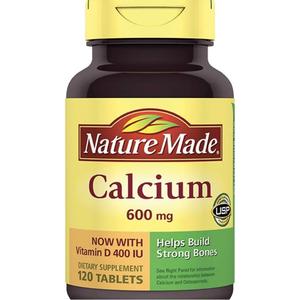 Nature Made Calcium 600 mg with Vitamin D - 120 Tablets by Nature Made, BBD 05-01-2029