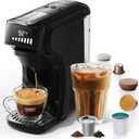 HiBREW H1B 6-in-1 Pods Coffee Maker, 19 Bar Espresso Machine for Pods, Compatible with Kcup*/Nes*/DG*/Espresso Powder, Makes iced coffee (Black)