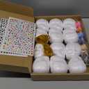 12 Set Halloween Crafts Kits, Foam Halloween Tree Ornaments, Dia De Los Muertos Arts and Crafts Decorations Supplies with Pumpkin Sugar Skull Stickers Paint for Classroom Party Favors