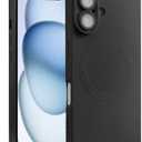 ZhyzRhsm Designed for iPhone 16 Case Silicone Compatible with Magsafe, Camera Lens Protector, Military Grade Shockproof Protective, Rectangle Magnetic Phone Case for iPhone 16 Black