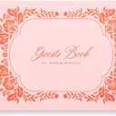 &And Per Se Guest Book for Party, Photo Book, Blank Book and Birthday Guest Book for Special Events, Baby Shower Book to Sign with Blank Lined Pages & Photo Spots (Pink with Pattern)