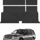 Mixsuper Cargo Liner for Ford Expedition/Lincoln Navigator 2003-2017 (Not fit EL or L Models), All Weather Trunk Mat Backrest Mat TPE Back Seat Cover Protector for Expedition/Navigator Accessories