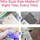 Dual-Size Professional Stitch & Tag Gun: 1-Inch Fasteners for Retail Tagging, 0.18Inch for Fabric Repair. Handheld Portable Tool for Home, Store & Emergency Use. Complete Kit with 6 Needles