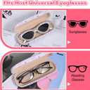 6 PCS Pink Glasses Case, Bow Cute Glasses Cases Hard Shell Bulk with Cleaning Cloth PU Leather Coquettish Eyeglass Cases for Studying, Working, Traveling-6.32.4 Inch, 3 Styles