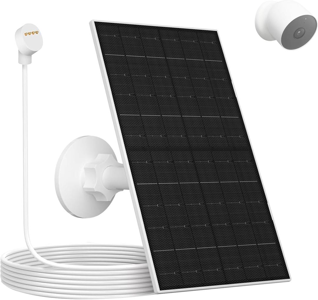 Zivif 7W Solar Panel for Google Nest Cam (Battery Version), Solar Charger with Google Nest Charging Port, IP66 Waterproof, 360 Adjustable Mount, 7.2ft Cable