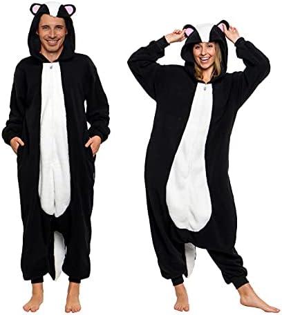 Funziez! Skunk One Piece - Plush Adult Animal Costume Jumpsuit X-Large/ Medium 2 pc