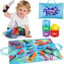 Montessori Toys for 1 Year Old, Cloth Fishing Game for Toddlers 1-3 with Stacking Cups, Baby Boy Girl First Birthday Gift, Color Sorting | Number Counting | Shape Learning