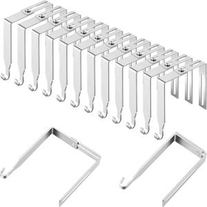 Amylove 12 Pcs Adjustable Cubicle Hanger Universal Partition Metal Cubicle Hooks Door Hanger, Adjusted to Fit Panels with 1 3/8 Inch to 3 1/2 Inch Thickness for Office Whiteboard (Silver)