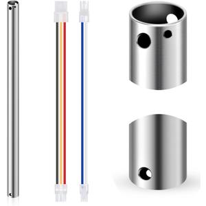 VIHOSE 24 Inch Ceiling Fan Downrod with Extension Cord 2 ft Silver Downrod for Ceiling Fan 1 Inch Outside Diameter Not Threaded Suitable for a Wide Range of Fans