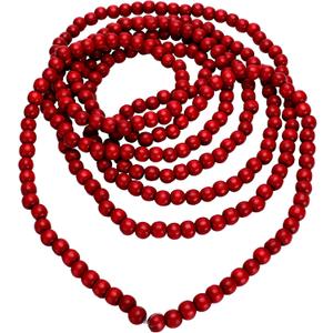 16 Feet Christmas Wood Bead Garland Wooden Bead Garland for Christmas Tree Holiday Decoration (Red)