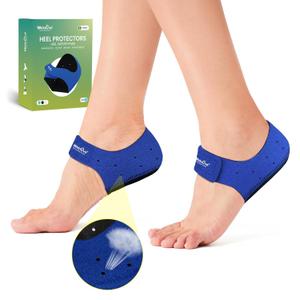 Plantar Fasciitis Protector for Shoes - Welnove Heel Cups for Pain Relief, Inserts & Pads for Achilles Tendonitis, Support Cushion for Women & Men (W 9.5-13 / M 8.5-14) (Large, Blue)