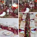 12 Pack Cheesecloth Table Runner 35x72 Inch Boho Gauze Table Runner Rustic Cheese Cloth Long Romantic Table Runners for Wedding Bridal Shower Birthday Party Table Decor (Burgundy)