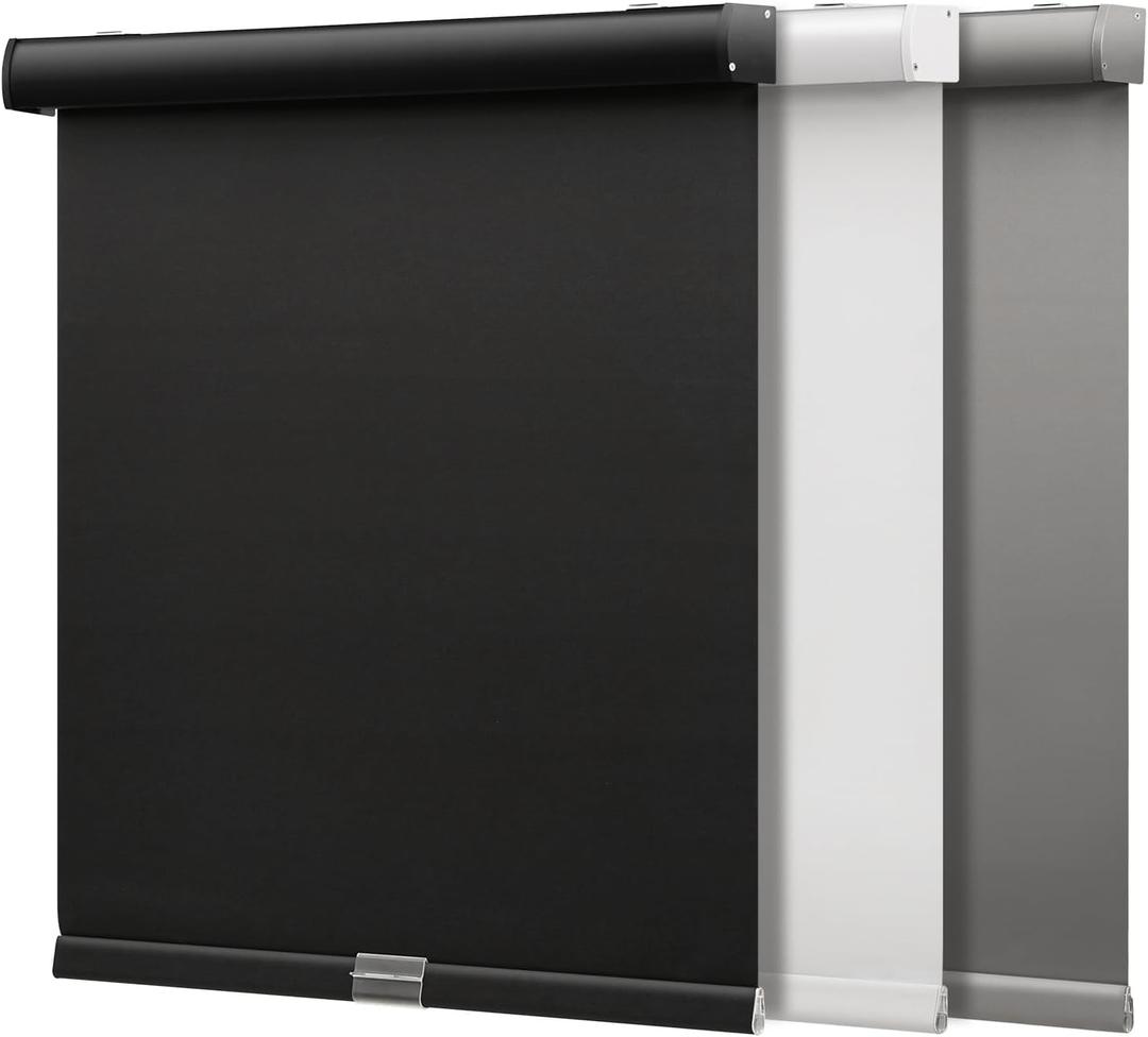 SMONTER Cordless Blackout Roller Shades for Windows- Room Darkening Roller Blinds with Valance, High Shading & UV Protection, 27" W x 72" H, Black