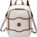 DELSEY PARIS Chatelet Air 2.0 - Travel Laptop Backpack - Fits 14" Laptop - Water-Repellent Recycled Fabric Backpack - Vegan Leather Trim - Smart Trolley Band, Angora (One Size)